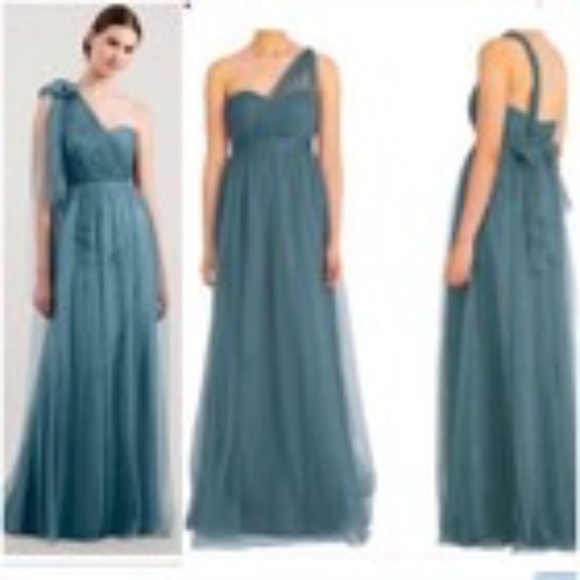 Jenny Yoo "Annabelle" Convertible Teal Blue Gown Size 2 - Picture 6 of 6